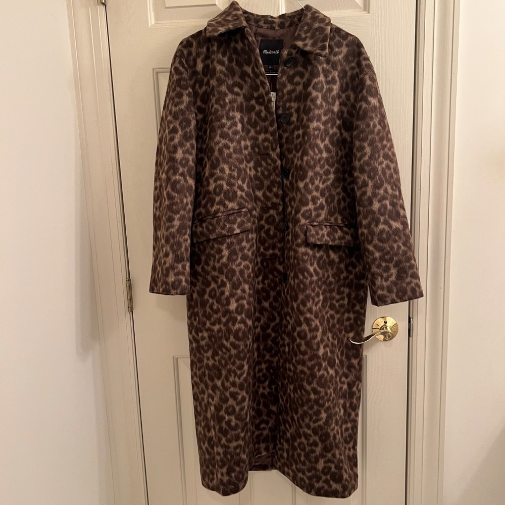 Madewell Single Breasted Topcoat In Leopard Print - Picture 7 of 9